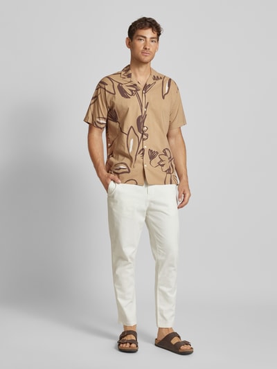 Jack & Jones Premium Regular fit vrijetijdsoverhemd met 1/2-mouwen, model 'BLAPALMA' Taupe - 1