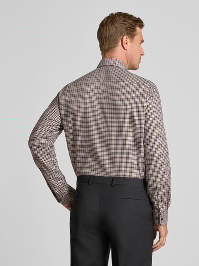 ETERNA Comfort fit zakelijk overhemd met button-downkraag Beige - 5