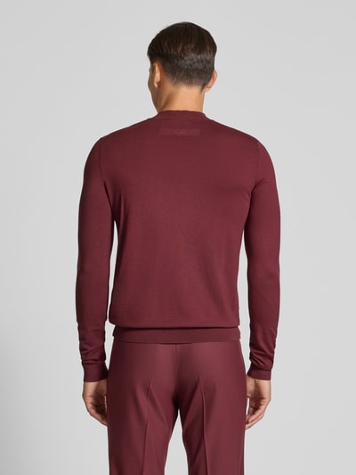 HUGO Regular fit gebreide pullover van viscosemix, model 'SAN MARC' Bordeaux - 5