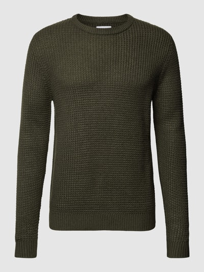 Jack & Jones Sweter z dzianiny z okrągłym dekoltem model ‘WILLIAM’ Ciemnozielony 2