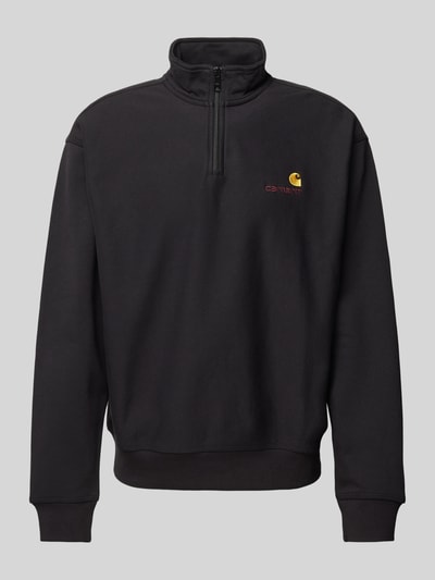 Carhartt Work In Progress Sweatshirt mit Troyer-Kragen Modell 'AMERICAN SCRIPT' Black 2