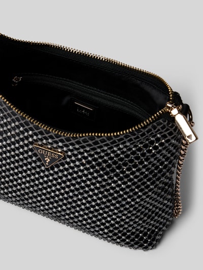 GUESS Umhängetasche mit Label-Detail Modell 'ZALINA' Metallic Black 5