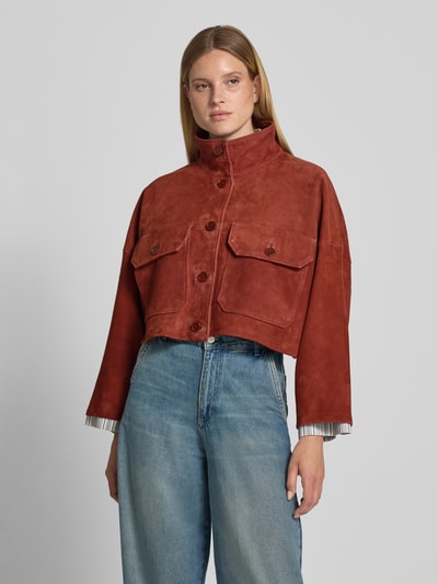 DRYKORN Jacke in Leder-Optik mit Pattentaschen Modell 'ARKLOW' Rostrot 4