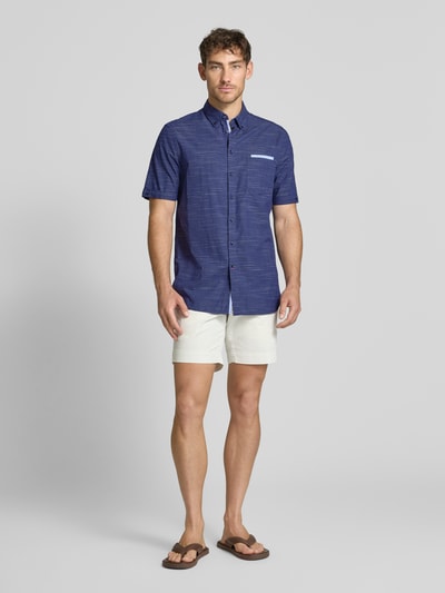 Christian Berg Men Vrijetijdsoverhemd met knoopsluiting Marineblauw - 1