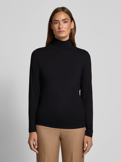 FREE/QUENT Shirt met lange mouwen en col, model 'Liana' Zwart - 4