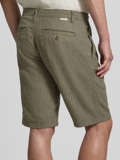 Tom Tailor Regular Fit Leinenshorts aus Leinen-Baumwoll-Mix Oliv 3