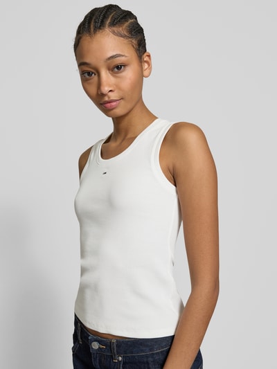 Tommy Jeans Tanktop met boothals, model 'ESSENTIALS' Offwhite - 3