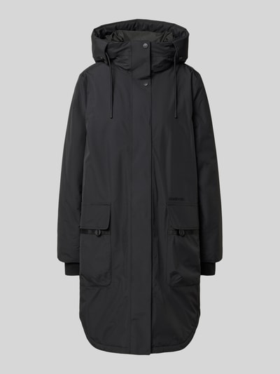 Didriksons Parka met capuchon en klepzakken, model 'AIKO' Zwart - 2