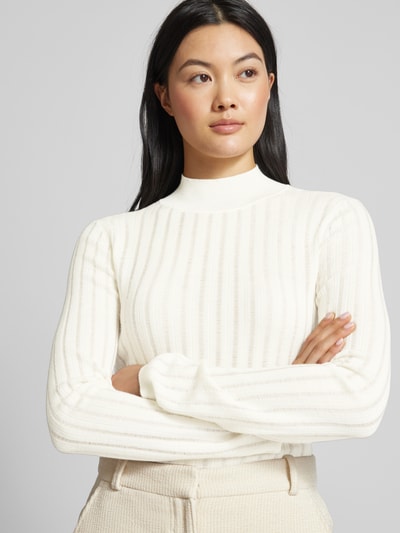 BOSS Strickpullover mit Strukturmuster Offwhite 3