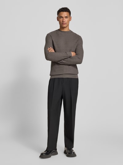 ARMANI EXCHANGE Wollen pullover met structuurmotief Middengrijs - 1