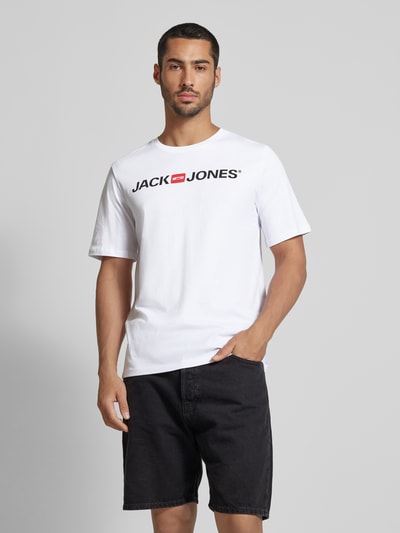 Jack & Jones T-Shirt mit Label-Print und Rundhalsausschnitt Weiss 4
