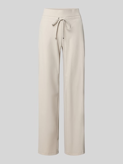 Produktfoto, Straight Leg Jogpants aus Hightech Jersey Modell 'CANDICE' von Raffaello Rossi, kolor beżowy, elastyczny pas, wiązanie, szerokość w rozmiarze 36: 40 cm, długość wewnętrzna nogawki w rozmiarze 36: 84 cm