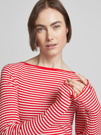 Tommy Hilfiger Longsleeve mit Wellensaum Rot 3