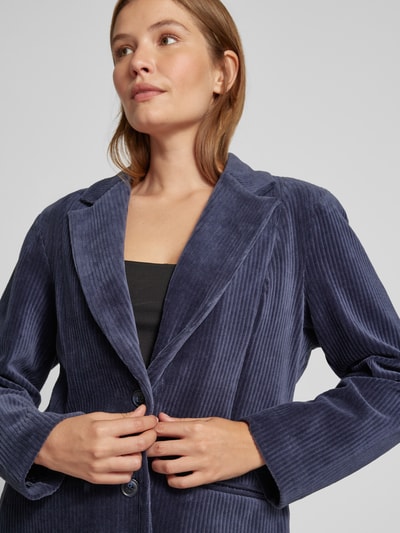 ICHI Blazer van corduroy met knoopsluiting, model 'TAMARY' Marineblauw - 3