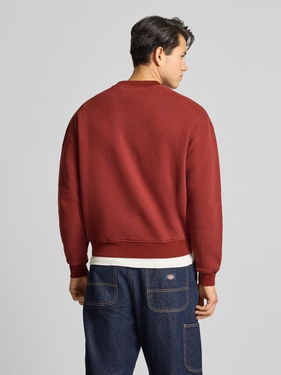 BLKVIS Sweatshirt met logo en ronde hals Bordeaux - 5