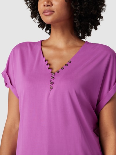 Christian Berg Woman Blusenshirt mit Zierknopfleiste Fuchsia 3