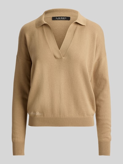 Lauren Ralph Lauren Relaxed Fit Pullover aus Baumwoll-Mix mit Polokragen Camel 2