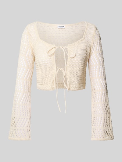 Noisy May Kort gebreid jack met vetersluiting, model 'GIANNA' Ecru - 2
