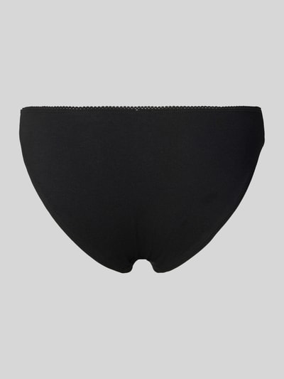 Produktfoto, Slip mit Schleifen-Applikation von Jake*s Casual aus schwarzem Baumwoll-Elasthan-Mix, körpernahe Passform, elastischer Bund