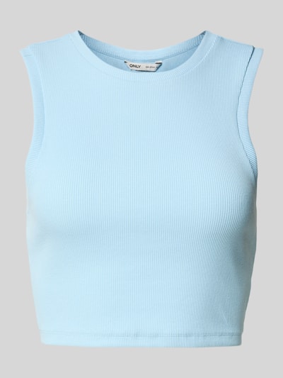 Only Slim fit korte tops van katoenmix, model 'VILMA' Lichtblauw - 2