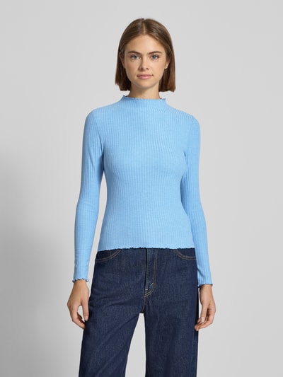 Only Slim Fit Langarmshirt mit Viskose-Anteil Modell 'LEMMA' Hellblau 4