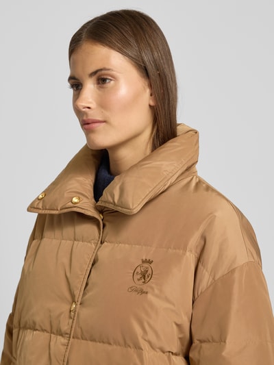 Tommy Hilfiger Regular fit donsjack met labelstitching Camel - 3