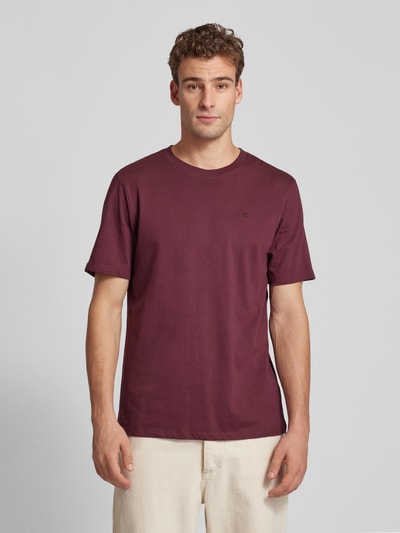 Scotch & Soda T-Shirt mit Logo-Stitching Bordeaux 4