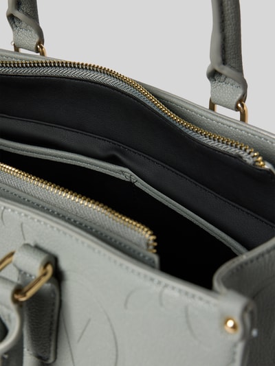 VALENTINO BAGS Handtasche mit Label-Strukturmuster Modell 'SAMBA' Hellgrau 4