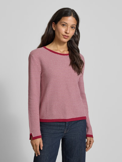 Tom Tailor Regular Fit Strickpullover aus reiner Baumwolle Rot 4