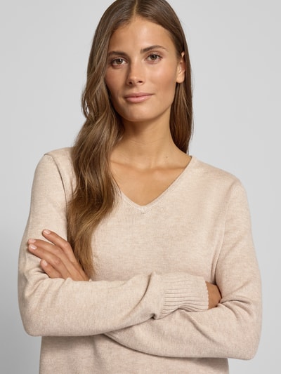 Christian Berg Woman Bluzka z długim rękawem o kroju regular fit z imitacji dzianiny z mieszanki wiskozy Metaliczny beżowy melanż 3