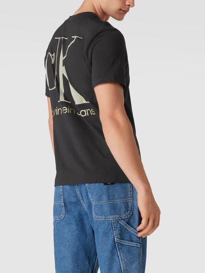 Calvin Klein Jeans T-shirt z detalami z logo model ‘HIGH SHINE’ Czarny 5