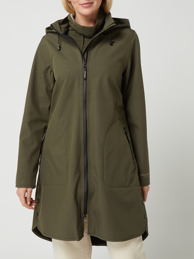 ILSE JACOBSEN Lange oversized regenjas van softshell  Kaki - 4