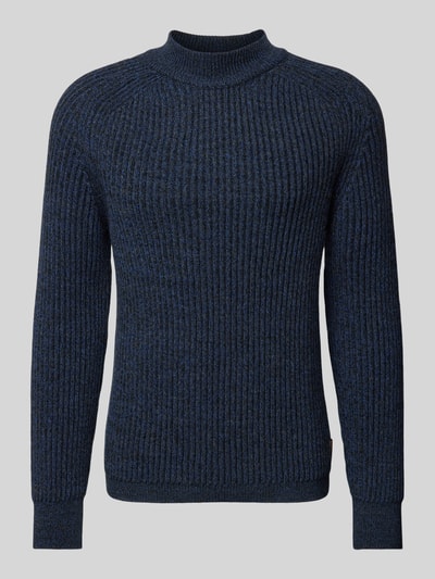 BOSS Orange Gebreide pullover met opstaande kraag, model 'Kearth' Donkerblauw - 2