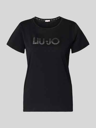LIU JO SPORT T-Shirt mit Rundhalsausschnitt und Ziersteinbesatz Black 2