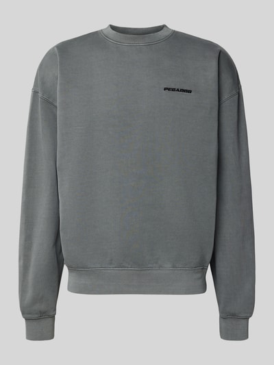 Pegador Oversized Sweatshirt mit Label-Stitching Mittelgrau 2