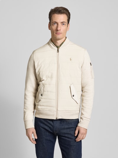 Polo Ralph Lauren Sweatjacke mit Logo-Stitching Beige Melange 4