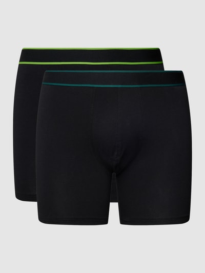 Schiesser Long-Shorts mit elastischem Logo-Bund im 2er-Pack Black 2