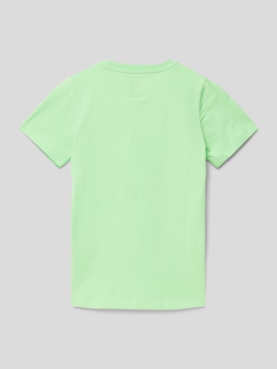 Garcia T-Shirt mit Label-Patch Neon Grün 3