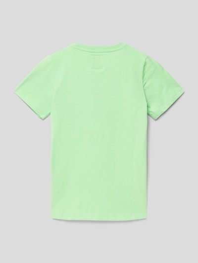 Garcia T-Shirt mit Label-Patch Neon Gruen 3