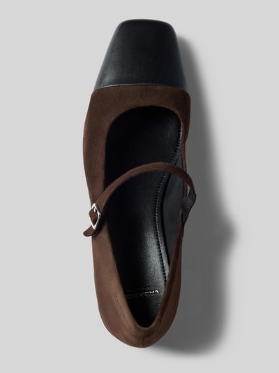 Vagabond Pumps van geitensuède, model 'DEBBI' Donkerbruin - 3