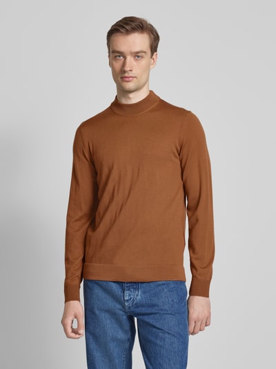 Strellson Gebreide pullover met ribboorden, model 'Marek' Hazelnoot - 4