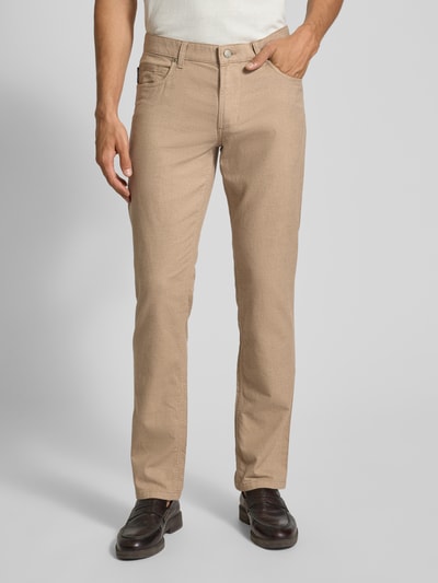 Christian Berg Men Straight Fit Hose mit Eingrifftaschen Beige 4