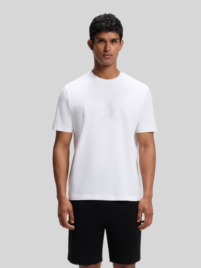 BOSS Green Regular Fit T-Shirt aus Baumwollmix Weiss 4