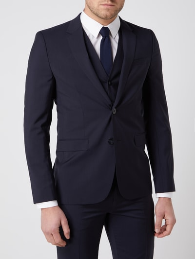 HUGO Slim fit colbert van scheerwol met 2 knopen, model 'Aldon' Marineblauw - 4