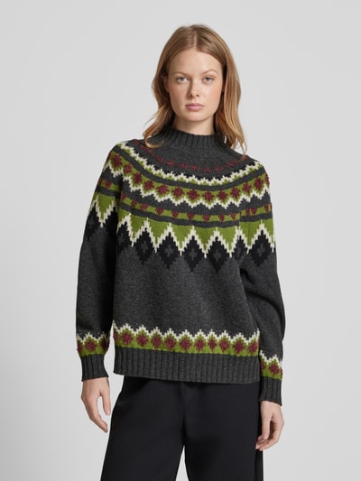 Weekend Max Mara Strickpullover mit Stehkragen Modell 'ORARIO' Dunkelgrau 4