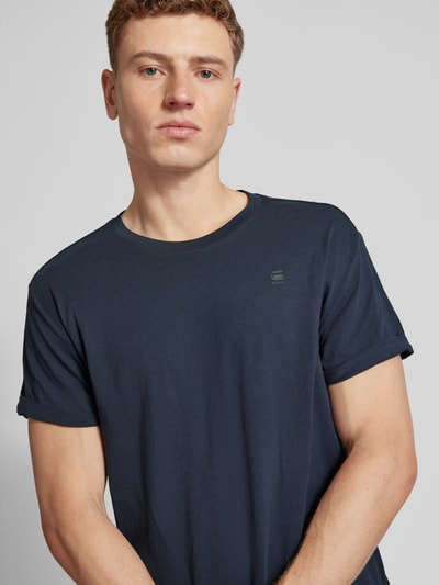 G-Star Raw T-shirt met labelprint Marineblauw - 3