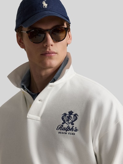 Polo Ralph Lauren Regular Fit Sweatshirt mit Polokragen Weiss 3