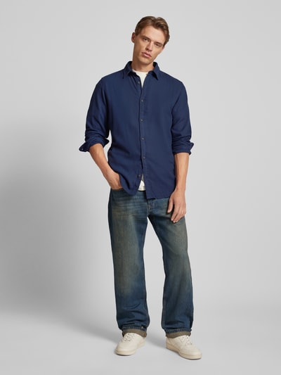 Jack & Jones Regular Fit Freizeithemd mit Kentkragen Modell 'JOSHUA' Marine 1