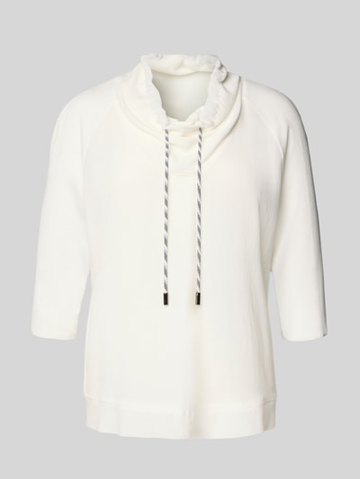 Marc Cain T-Shirt aus Baumwoll-Mix mit Tunnelzug Offwhite 2