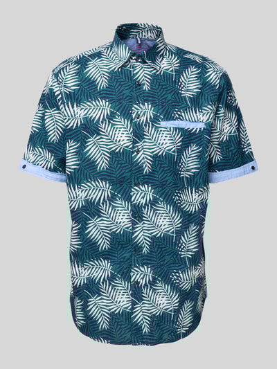 Christian Berg Men Regular Fit Freizeithemd mit Brusttasche Metallic Gruen 2
